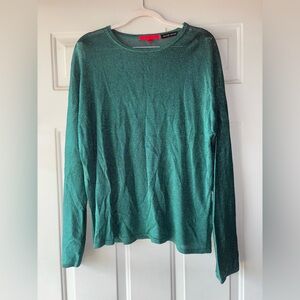 Shamask Bergdorf Goodman green sparkle top size 2